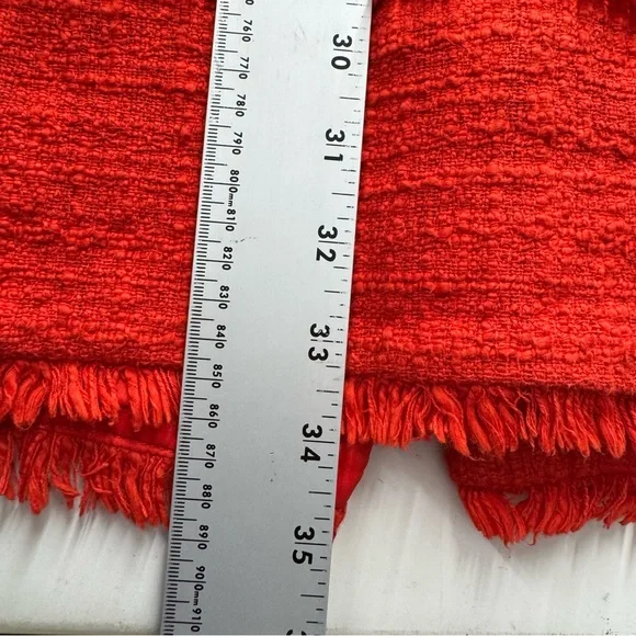 J.Crew Red Tweed Fringe Shift Dress Sleeveless Sheath Lined Cocktail Party 00 - Picture 8 of 11